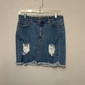 Blue Knee-Length Pencil Skirt for Casual Wear